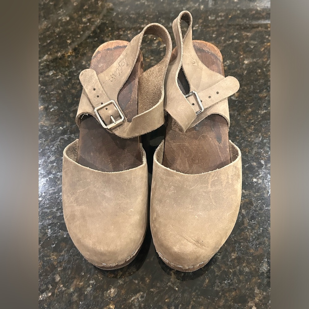Lotta from Stockholm Swedish Tan Leather Clogs SIZE 37